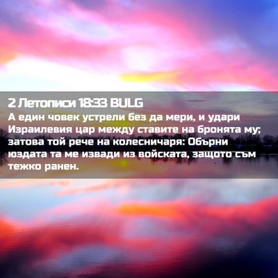 Picture 02 - 2 Летописи 18:33 BULG - А един човек устрели без да - Bible Verse Picture