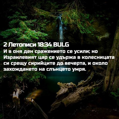 Picture 02 - 2 Летописи 18:34 BULG - И в оня ден сражението се - Bible Verse Picture