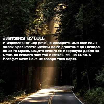 Picture 02 - 2 Летописи 18:7 BULG - И Израилевият цар рече на - Bible Verse Picture