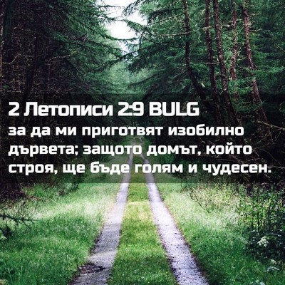 Picture 02 - 2 Летописи 2:9 BULG - за да ми приготвят - Bible Verse Picture