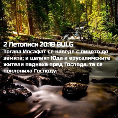 Picture 02 - 2 Летописи 20:18 BULG - Тогава Иосафат се наведе с - Bible Verse Picture