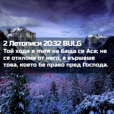 Picture 02 - 2 Летописи 20:32 BULG - Той ходи в пътя на баща си - Bible Verse Picture