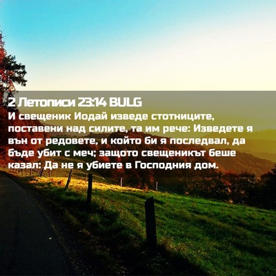 Picture 02 - 2 Летописи 23:14 BULG - И свещеник Иодай изведе - Bible Verse Picture