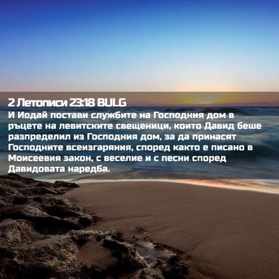 Picture 02 - 2 Летописи 23:18 BULG - И Иодай постави службите - Bible Verse Picture