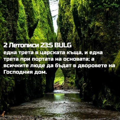 Picture 02 - 2 Летописи 23:5 BULG - една трета в царската къща, - Bible Verse Picture