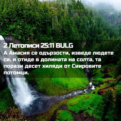 Picture 02 - 2 Летописи 25:11 BULG - А Амасия се одързости, - Bible Verse Picture