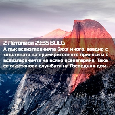 Picture 02 - 2 Летописи 29:35 BULG - А пък всеизгарянията бяха - Bible Verse Picture
