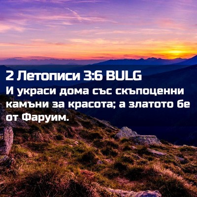 Picture 02 - 2 Летописи 3:6 BULG - И украси дома със - Bible Verse Picture