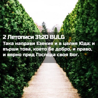 Picture 02 - 2 Летописи 31:20 BULG - Така направи Езекия и в - Bible Verse Picture
