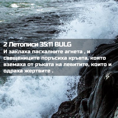 Picture 02 - 2 Летописи 35:11 BULG - И заклаха пасхалните - Bible Verse Picture