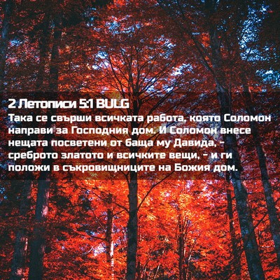 Picture 02 - 2 Летописи 5:1 BULG - Така се свърши всичката - Bible Verse Picture