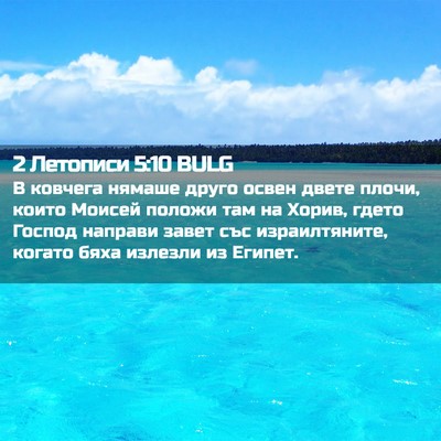 Picture 02 - 2 Летописи 5:10 BULG - В ковчега нямаше друго - Bible Verse Picture