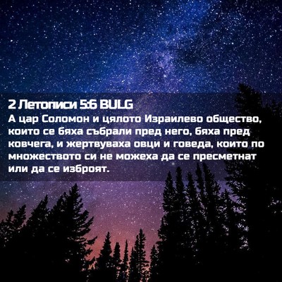 Picture 02 - 2 Летописи 5:6 BULG - А цар Соломон и цялото - Bible Verse Picture