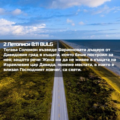 Picture 02 - 2 Летописи 8:11 BULG - Тогава Соломон възведе - Bible Verse Picture