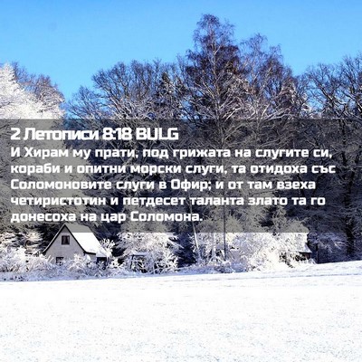 Picture 02 - 2 Летописи 8:18 BULG - И Хирам му прати, под - Bible Verse Picture