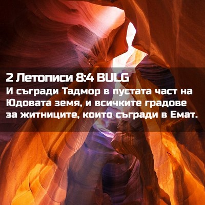 Picture 02 - 2 Летописи 8:4 BULG - И съгради Тадмор в пустата - Bible Verse Picture