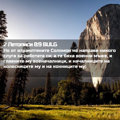 Picture 02 - 2 Летописи 8:9 BULG - Но от израилтяните Соломон - Bible Verse Picture