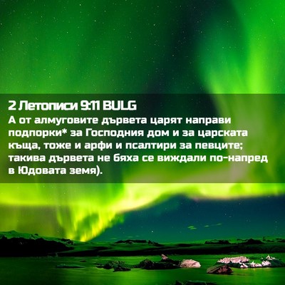 Picture 02 - 2 Летописи 9:11 BULG - А от алмуговите дървета - Bible Verse Picture