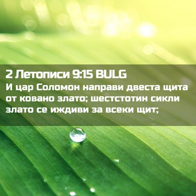 Picture 02 - 2 Летописи 9:15 BULG - И цар Соломон направи - Bible Verse Picture