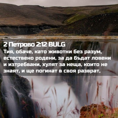 Picture 02 - 2 Петрово 2:12 BULG - Тия, обаче, като животни - Bible Verse Picture
