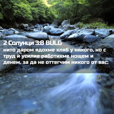 Picture 02 - 2 Солунци 3:8 BULG - нито даром ядохме хляб у - Bible Verse Picture