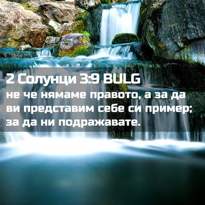 Picture 02 - 2 Солунци 3:9 BULG - не че нямаме правото, а за - Bible Verse Picture