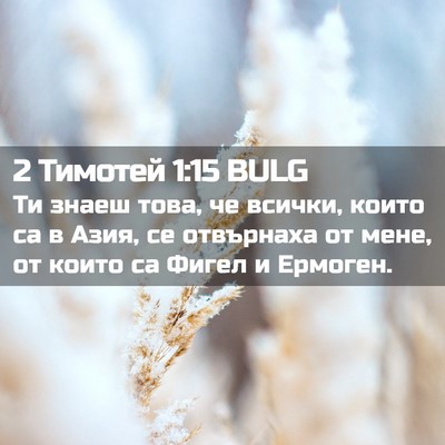 Picture 02 - 2 Тимотей 1:15 BULG - Ти знаеш това, че всички, - Bible Verse Picture