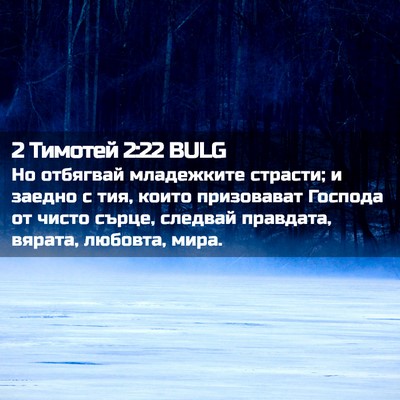 Picture 02 - 2 Тимотей 2:22 BULG - Но отбягвай младежките - Bible Verse Picture
