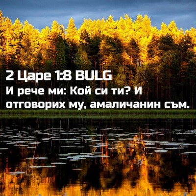 Picture 02 - 2 Царе 1:8 BULG - И рече ми: Кой си ти? И - Bible Verse Picture