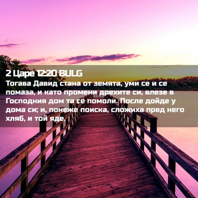 Picture 02 - 2 Царе 12:20 BULG - Тогава Давид стана от - Bible Verse Picture