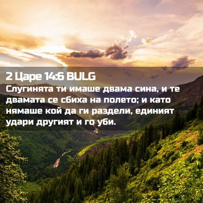 Picture 02 - 2 Царе 14:6 BULG - Слугинята ти имаше двама - Bible Verse Picture