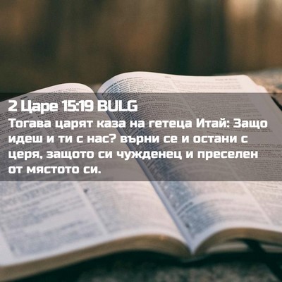 Picture 02 - 2 Царе 15:19 BULG - Тогава царят каза на - Bible Verse Picture