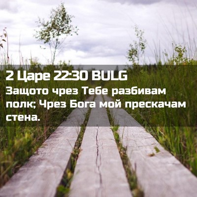 Picture 02 - 2 Царе 22:30 BULG - Защото чрез Тебе разбивам - Bible Verse Picture