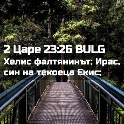 Picture 02 - 2 Царе 23:26 BULG - Хелис фалтянинът; Ирас, син - Bible Verse Picture