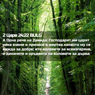 Picture 02 - 2 Царе 24:22 BULG - А Орна рече на Давида: - Bible Verse Picture