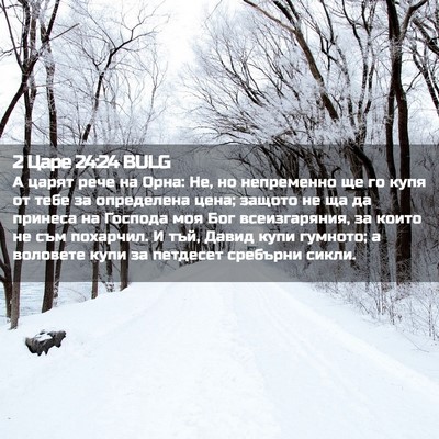 Picture 02 - 2 Царе 24:24 BULG - А царят рече на Орна: Не, но - Bible Verse Picture