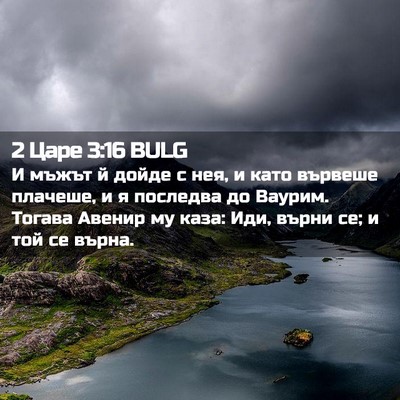 Picture 02 - 2 Царе 3:16 BULG - И мъжът й дойде с нея, и - Bible Verse Picture