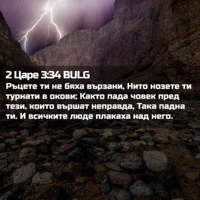 Picture 02 - 2 Царе 3:34 BULG - Ръцете ти не бяха вързани, - Bible Verse Picture