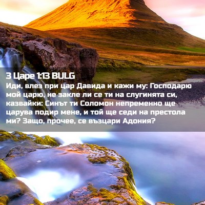 Picture 02 - 3 Царе 1:13 BULG - Иди, влез при цар Давида и - Bible Verse Picture