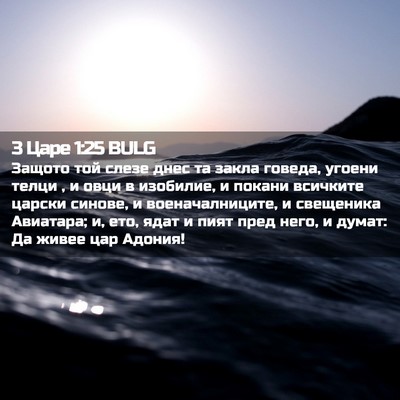 Picture 02 - 3 Царе 1:25 BULG - Защото той слезе днес та - Bible Verse Picture