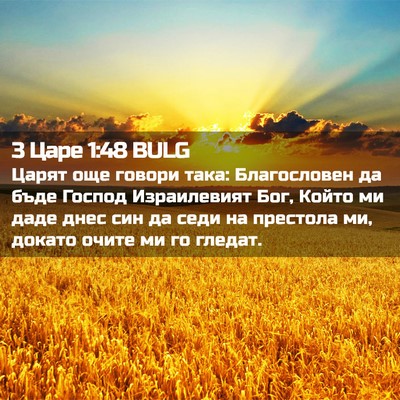 Picture 02 - 3 Царе 1:48 BULG - Царят още говори така: - Bible Verse Picture
