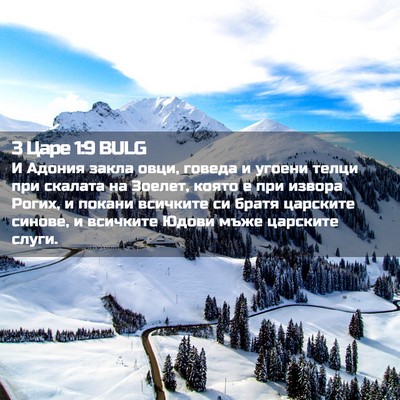 Picture 02 - 3 Царе 1:9 BULG - И Адония закла овци, говеда - Bible Verse Picture
