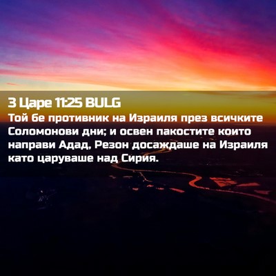 Picture 02 - 3 Царе 11:25 BULG - Той бе противник на - Bible Verse Picture