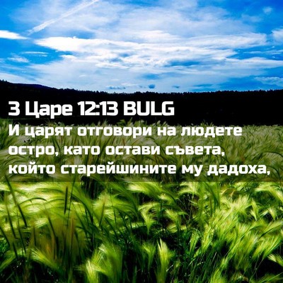 Picture 02 - 3 Царе 12:13 BULG - И царят отговори на людете - Bible Verse Picture
