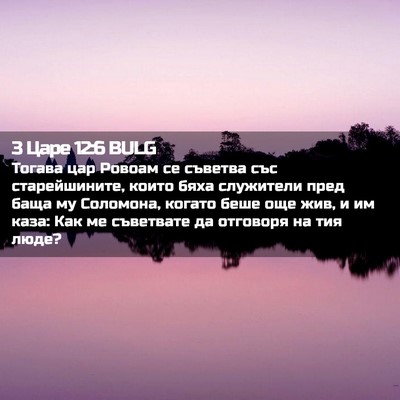 Picture 02 - 3 Царе 12:6 BULG - Тогава цар Ровоам се - Bible Verse Picture