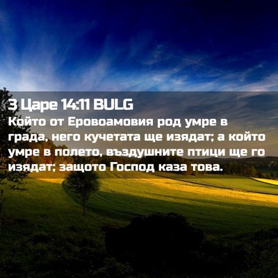 Picture 02 - 3 Царе 14:11 BULG - Който от Еровоамовия род - Bible Verse Picture