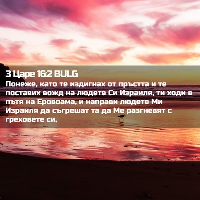 Picture 02 - 3 Царе 16:2 BULG - Понеже, като те издигнах от - Bible Verse Picture