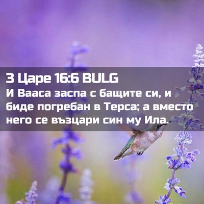 Picture 02 - 3 Царе 16:6 BULG - И Вааса заспа с бащите си, и - Bible Verse Picture
