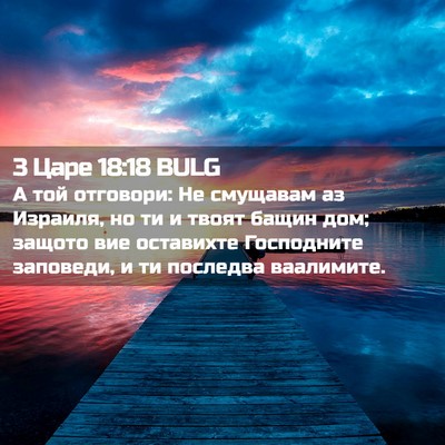 Picture 02 - 3 Царе 18:18 BULG - А той отговори: Не смущавам - Bible Verse Picture
