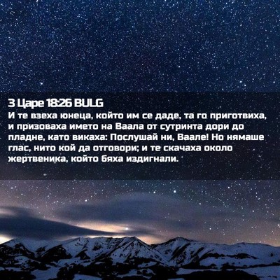 Picture 02 - 3 Царе 18:26 BULG - И те взеха юнеца, който им - Bible Verse Picture